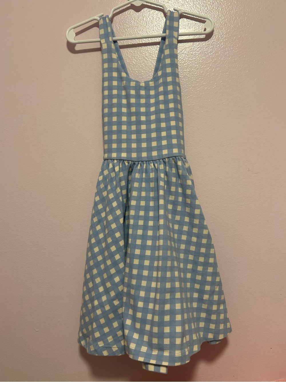 Alice + Ames Blue Gingham Criss Cross Back Dress Sz 6